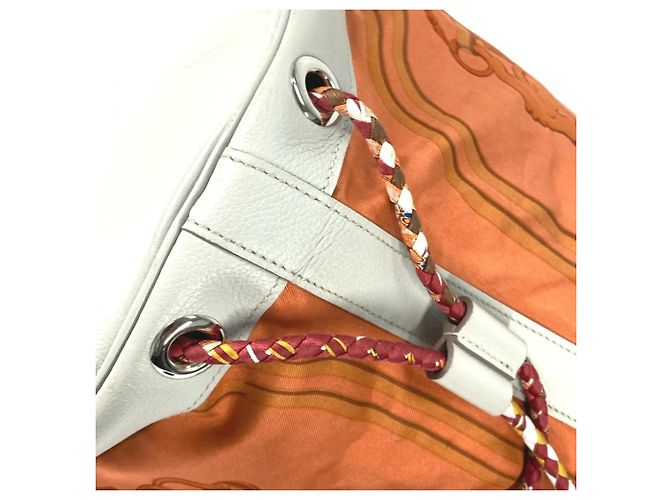 Borsa a Spalla con Corda Brides de Gala Soie Coeur 22 di Hermès Bianco Arancione - vista 10