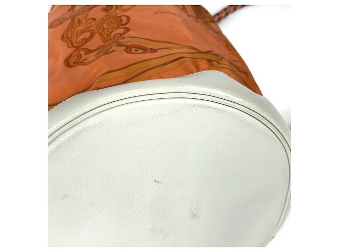 Borsa a Spalla con Corda Brides de Gala Soie Coeur 22 di Hermès Bianco Arancione - vista 8