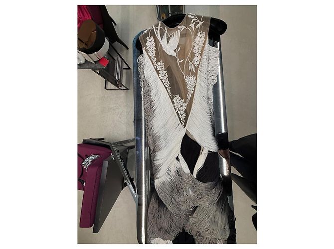 Vestido Alexander McQueen de seda con flecos efecto ombré - vista 3