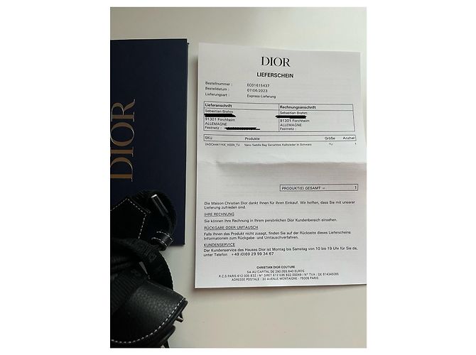 Sac Saddle Nano Dior en cuir de veau grainé noir - vue 5