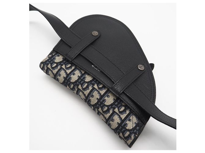 Belt Bag Saddle in Jacquard Oblique Christian Dior Marrone Blu navy - vista 4