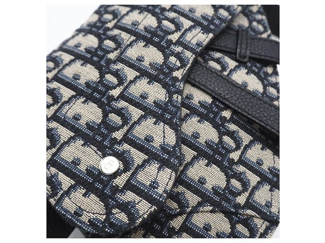 Belt Bag Saddle in Jacquard Oblique Christian Dior Marrone Blu navy - vista 5