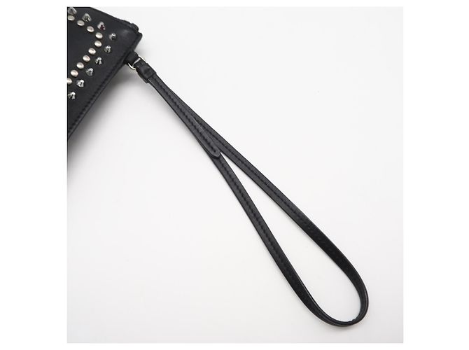 Clutch de couro de bezerro liso com dupla estampa Jimmy Choo Preto - vista 10