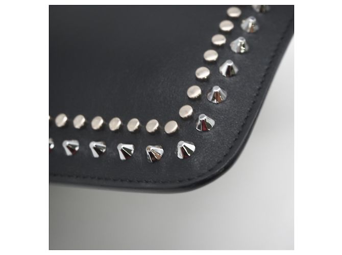 Clutch de couro de bezerro liso com dupla estampa Jimmy Choo Preto - vista 11