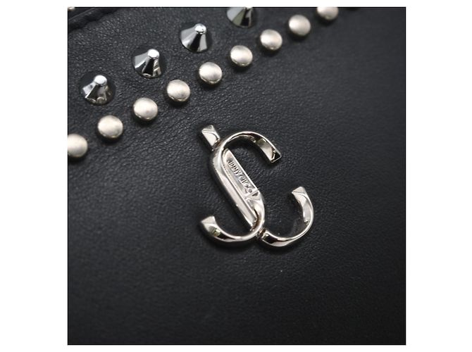 Clutch de couro de bezerro liso com dupla estampa Jimmy Choo Preto - vista 12