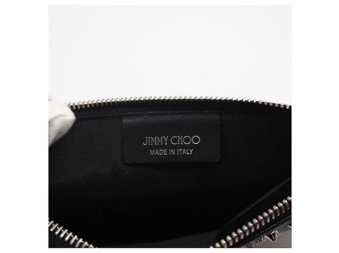 Clutch de couro de bezerro liso com dupla estampa Jimmy Choo Preto - vista 14