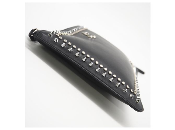 Clutch de couro de bezerro liso com dupla estampa Jimmy Choo Preto - vista 5