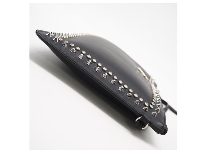 Clutch de couro de bezerro liso com dupla estampa Jimmy Choo Preto - vista 6