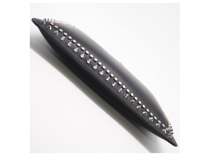 Clutch de couro de bezerro liso com dupla estampa Jimmy Choo Preto - vista 8
