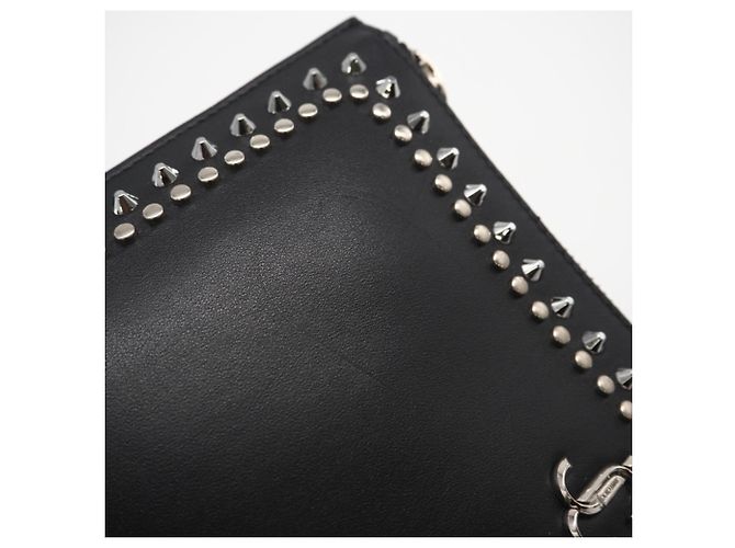 Clutch de couro de bezerro liso com dupla estampa Jimmy Choo Preto - vista 9