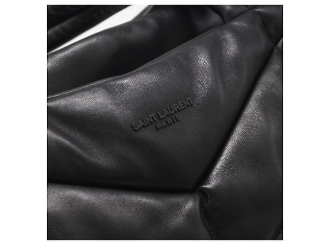 Yves Saint Laurent Puffer Tote Bag aus Lammleder Schwarz - Ansicht 8