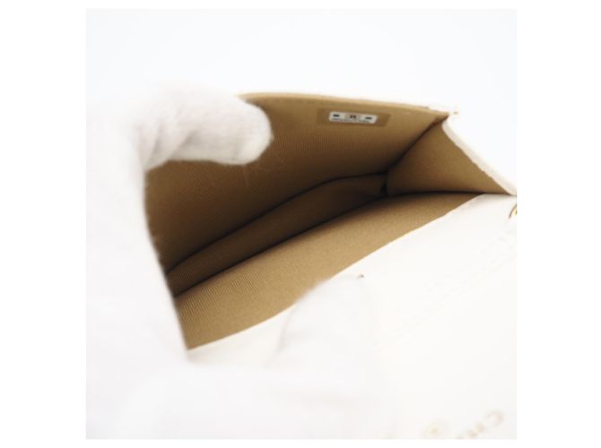 Pochette a spalla matelassé in pelle di agnello Chanel AP1628 Bianco - vista 14