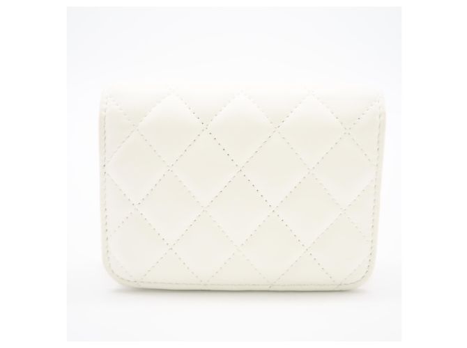 Pochette a spalla matelassé in pelle di agnello Chanel AP1628 Bianco - vista 2