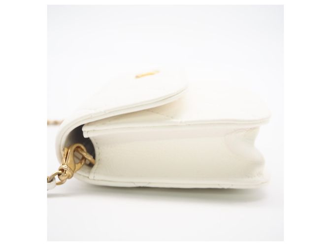 Pochette a spalla matelassé in pelle di agnello Chanel AP1628 Bianco - vista 4