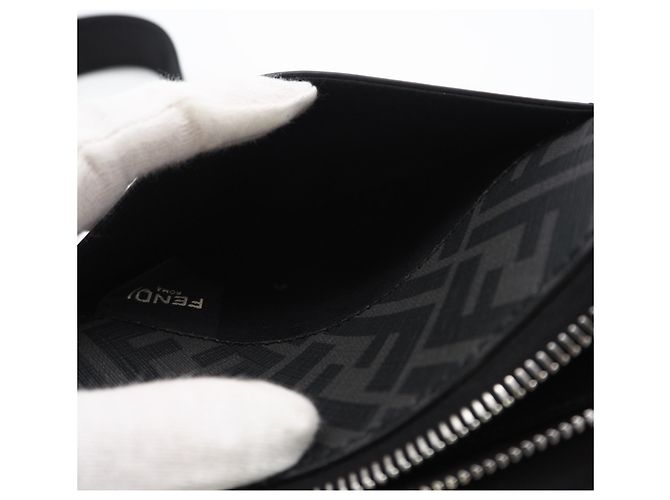 Borsa a spalla Fendi Square FF Camera Case Marrone Nero - vista 13