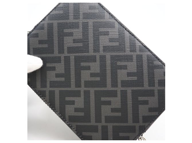 Borsa a spalla Fendi Square FF Camera Case Marrone Nero - vista 3