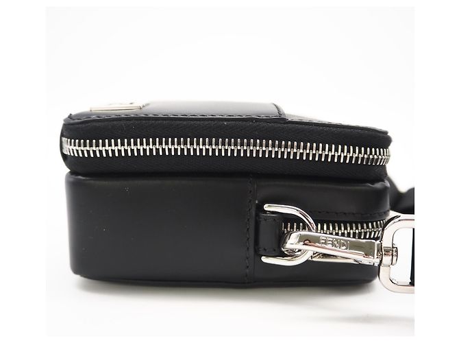 Borsa a spalla Fendi Square FF Camera Case Marrone Nero - vista 5