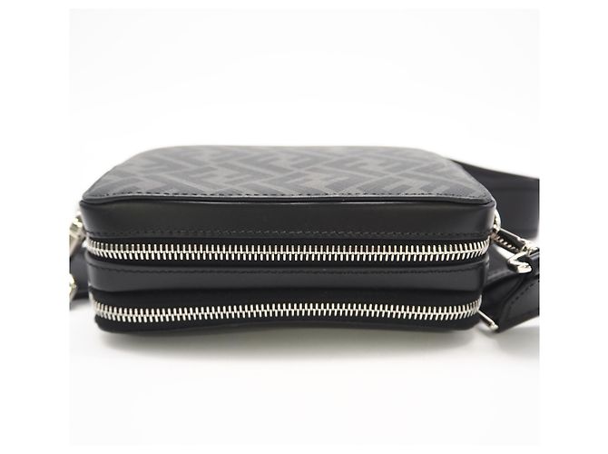 Borsa a spalla Fendi Square FF Camera Case Marrone Nero - vista 8