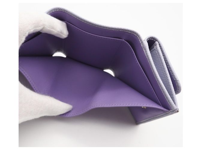 Bulgari Bvlgari Compact Tri-fold Wallet in Purple Leather - view 11