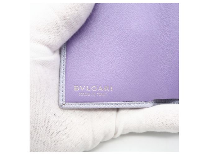Bulgari Bvlgari Compact Tri-fold Wallet in Purple Leather - view 13