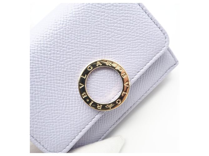 Bulgari Bvlgari Compact Tri-fold Wallet in Purple Leather - view 9