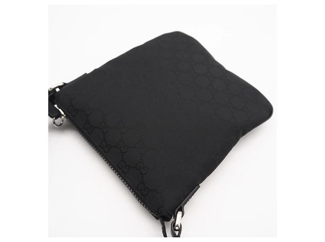 Borsa Messenger GG in Nylon GUCCI 449183 Marrone Nero - vista 2