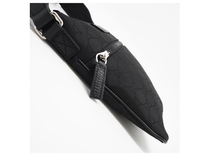 Borsa Messenger GG in Nylon GUCCI 449183 Marrone Nero - vista 5