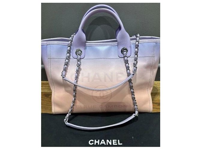 Cambon Borsa Deauville in pelle ombré di Chanel Rosa Porpora - vista 12