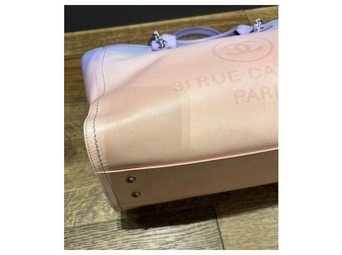 Cambon Borsa Deauville in pelle ombré di Chanel Rosa Porpora - vista 9