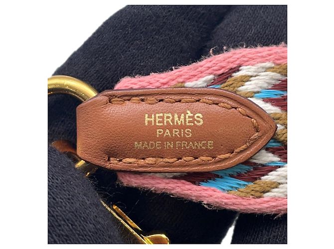 Cinghia a Spalla Bandoulière Allegro di Hermès Bianco Rosso D'oro - vista 10