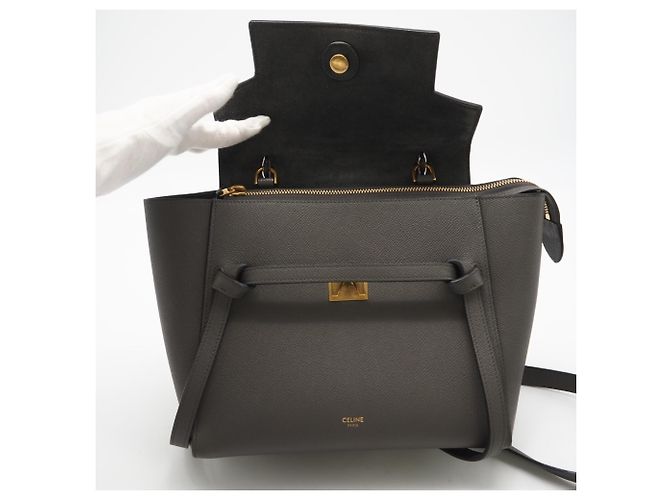 Belt Bag Céline Graue Leder-Gürteltasche Micro von CELINE Braun - Ansicht 11