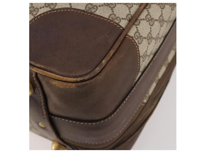 Borsa Boston in PVC beige e oro della linea Sherry GG Supreme di GUCCI Auth BSZ227 D'oro - vista 12