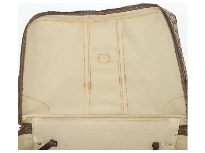 Borsa Boston in PVC beige e oro della linea Sherry GG Supreme di GUCCI Auth BSZ227 D'oro - vista 18
