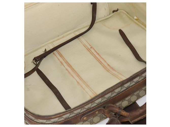 Borsa Boston in PVC beige e oro della linea Sherry GG Supreme di GUCCI Auth BSZ227 D'oro - vista 19