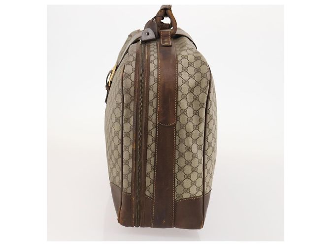 Borsa Boston in PVC beige e oro della linea Sherry GG Supreme di GUCCI Auth BSZ227 D'oro - vista 4