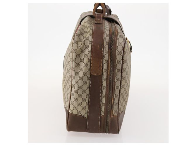 Borsa Boston in PVC beige e oro della linea Sherry GG Supreme di GUCCI Auth BSZ227 D'oro - vista 5