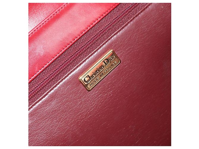Borsa a mano Christian Dior in pelle rossa e oro Auth LNZ689 Rosso D'oro - vista 15