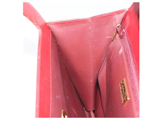Borsa a mano Christian Dior in pelle rossa e oro Auth LNZ689 Rosso D'oro - vista 18