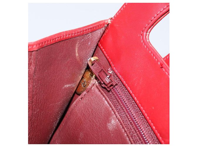 Borsa a mano Christian Dior in pelle rossa e oro Auth LNZ689 Rosso D'oro - vista 19