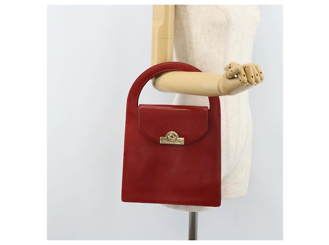 Borsa a mano Christian Dior in pelle rossa e oro Auth LNZ689 Rosso D'oro - vista 21