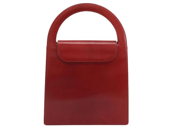 Borsa a mano Christian Dior in pelle rossa e oro Auth LNZ689 Rosso D'oro - vista 3