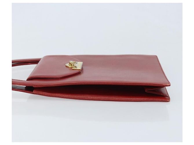 Borsa a mano Christian Dior in pelle rossa e oro Auth LNZ689 Rosso D'oro - vista 5