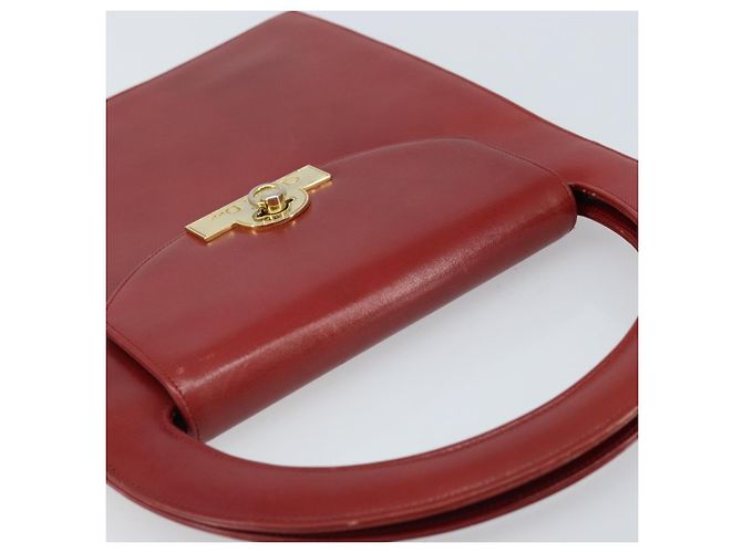 Borsa a mano Christian Dior in pelle rossa e oro Auth LNZ689 Rosso D'oro - vista 6