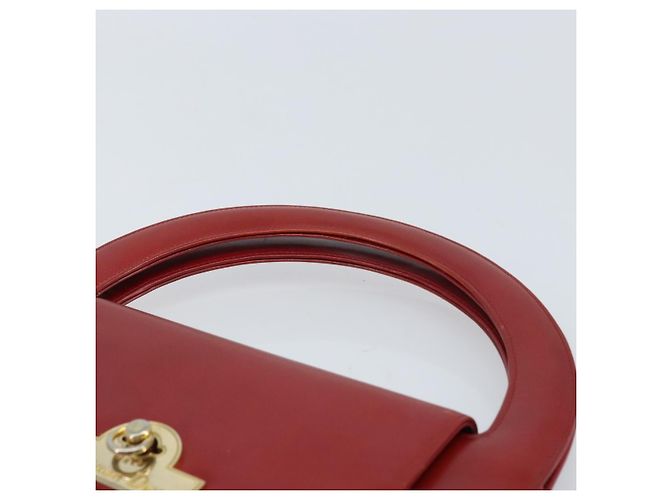 Borsa a mano Christian Dior in pelle rossa e oro Auth LNZ689 Rosso D'oro - vista 8