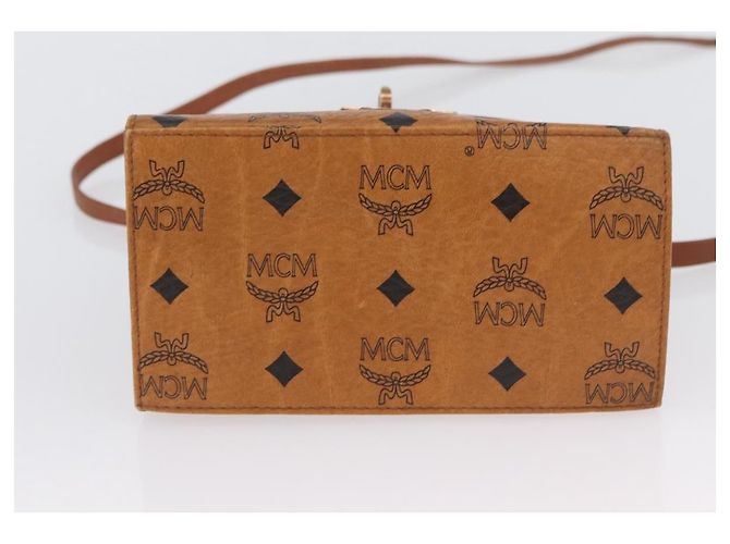 Sac à main MCM Vicetos Logogram en cuir PVC 2 en 1 marron or Auth ARZ491 Doré - vue 11
