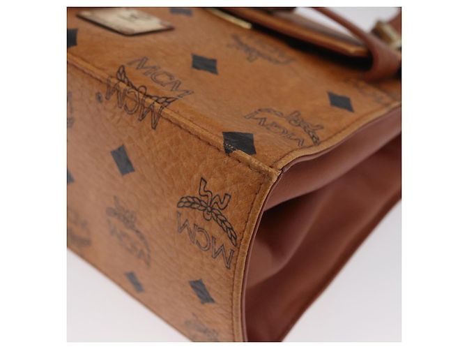 Sac à main MCM Vicetos Logogram en cuir PVC 2 en 1 marron or Auth ARZ491 Doré - vue 13
