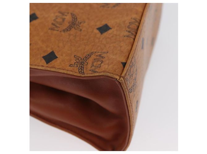 Sac à main MCM Vicetos Logogram en cuir PVC 2 en 1 marron or Auth ARZ491 Doré - vue 14