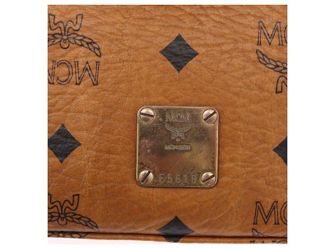 Sac à main MCM Vicetos Logogram en cuir PVC 2 en 1 marron or Auth ARZ491 Doré - vue 16