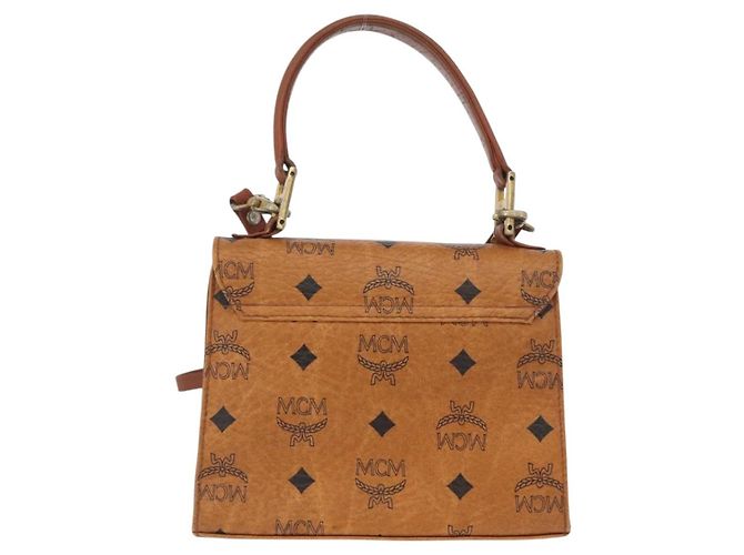 Sac à main MCM Vicetos Logogram en cuir PVC 2 en 1 marron or Auth ARZ491 Doré - vue 3