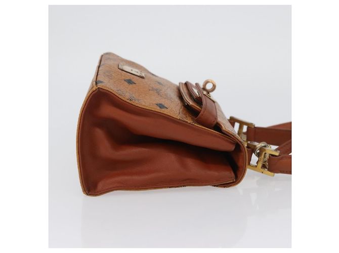 Sac à main MCM Vicetos Logogram en cuir PVC 2 en 1 marron or Auth ARZ491 Doré - vue 4